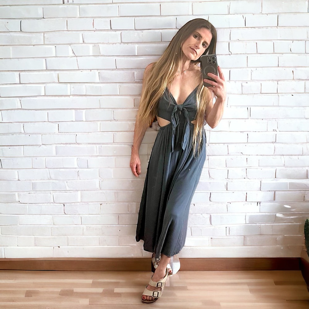 Olivaceous cutout romper jumpsuit
